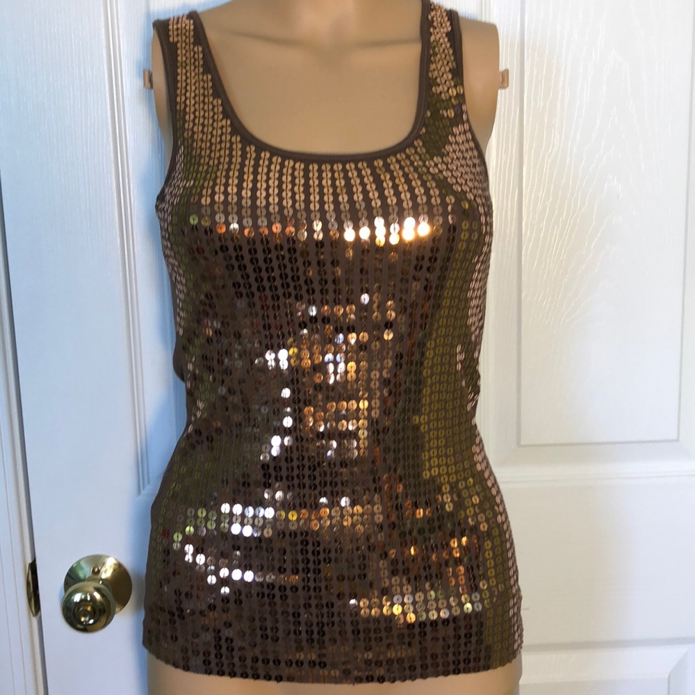 Shimmery “night out” tank, from Express.